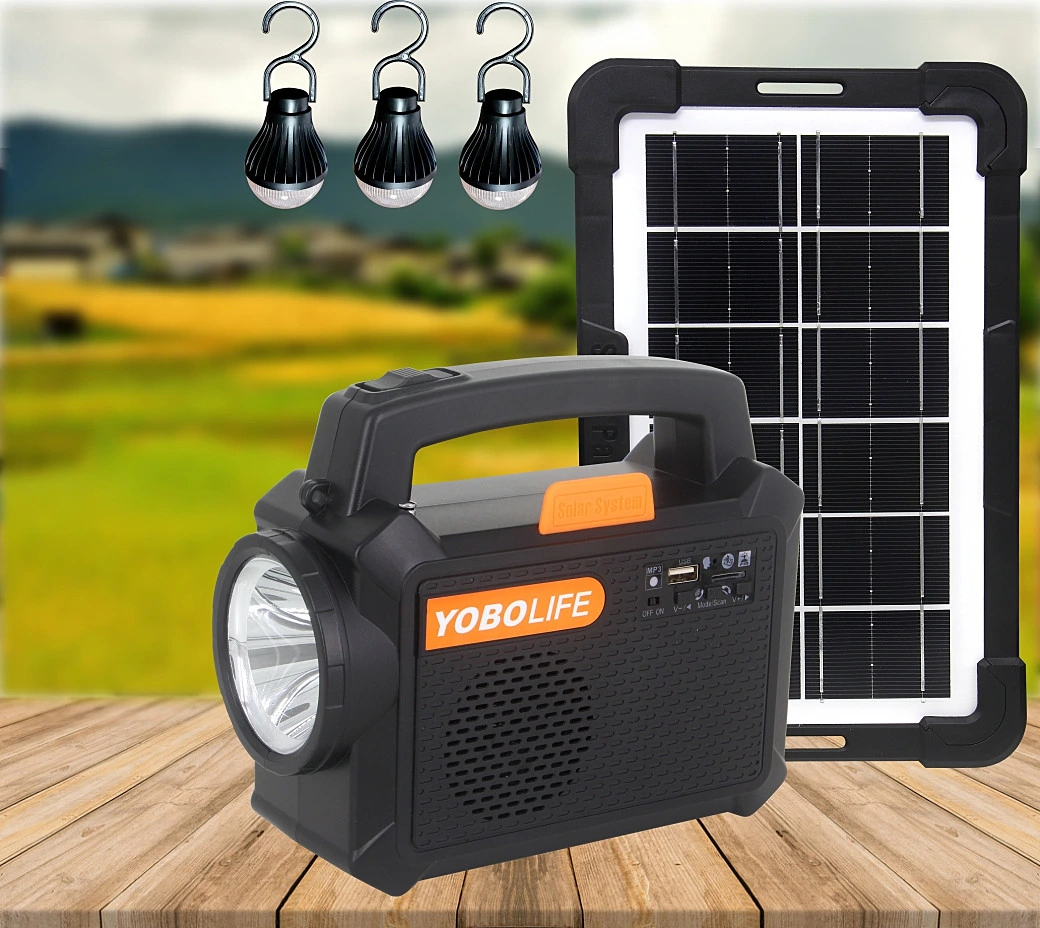 Yobolife Portable Indoor Solar Power Lights, Mini Solar Lighting System, Solar Kits for Home