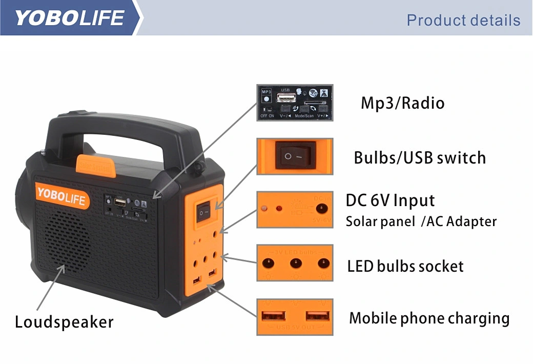 Yobolife Portable Indoor Solar Power Lights, Mini Solar Lighting System, Solar Kits for Home